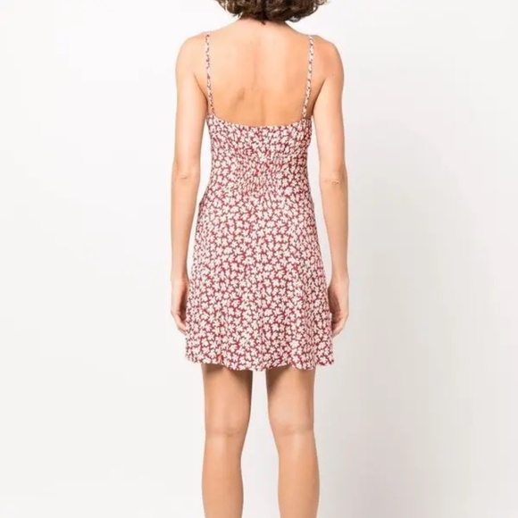 Reformation Felix Red Floral-Print Mini Dress | Size 4 - Picture 4 of 15